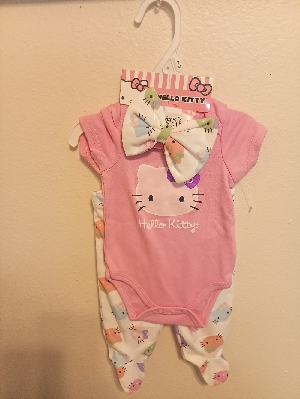 Hello Kitty Pink Baby One-Piece Set with Bow